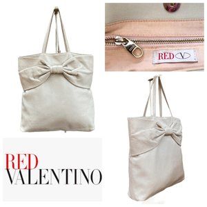 Auc Red Valentino Ribbon soft leather tote bag